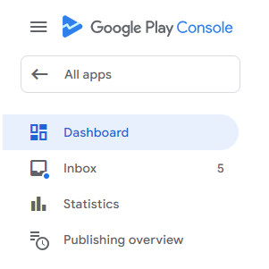 Google Play Console Specific App Dashboard