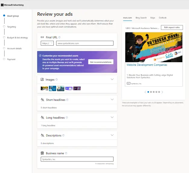 Step 1 Input The Following Details To Review Your Ads