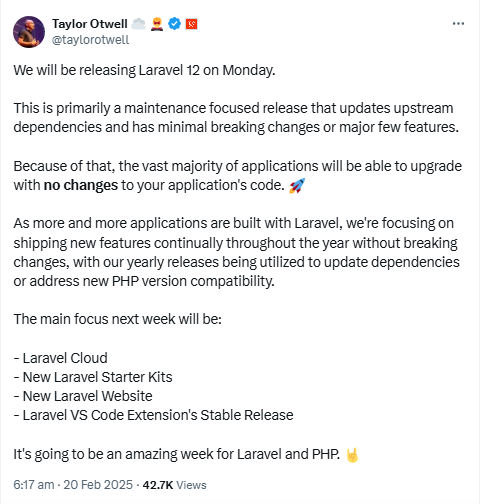 X, Taylor Laravel CEO Founder Announcement